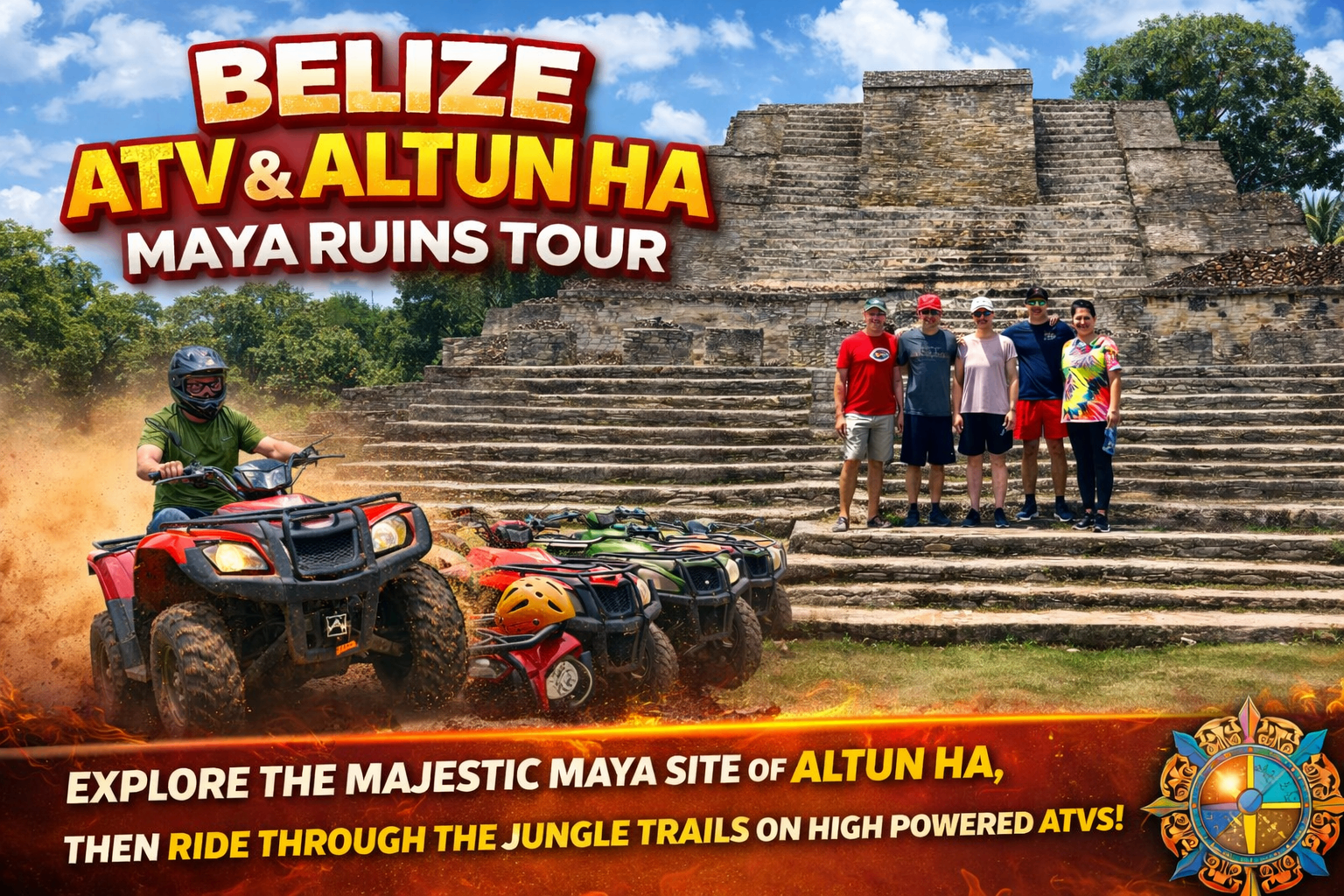 Belize ATV and Altun Ha Maya Ruins Tour from San Pedro by Boat