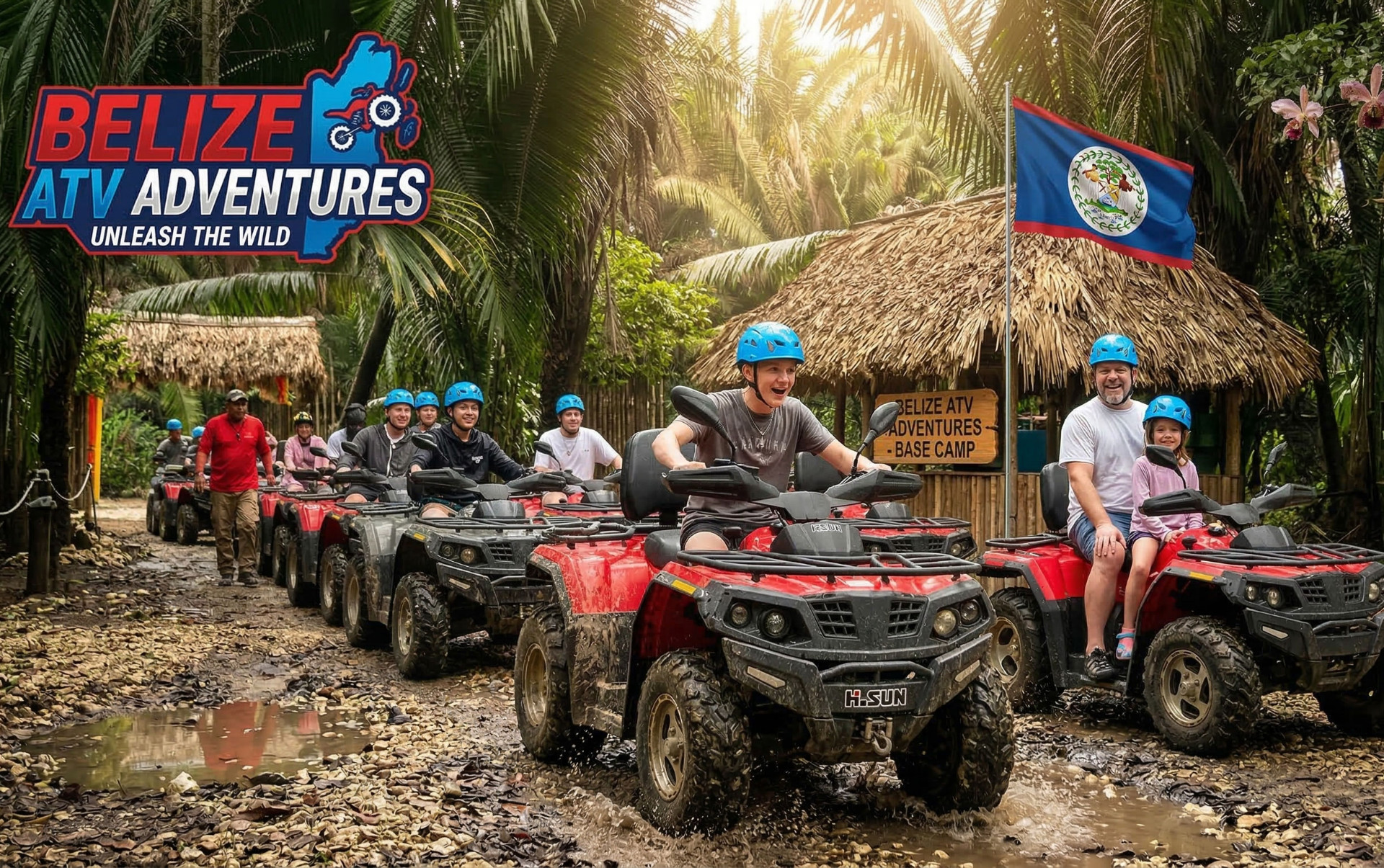 Belize ATV Cave Tubing and Zipline Tour from San Pedro by Boat