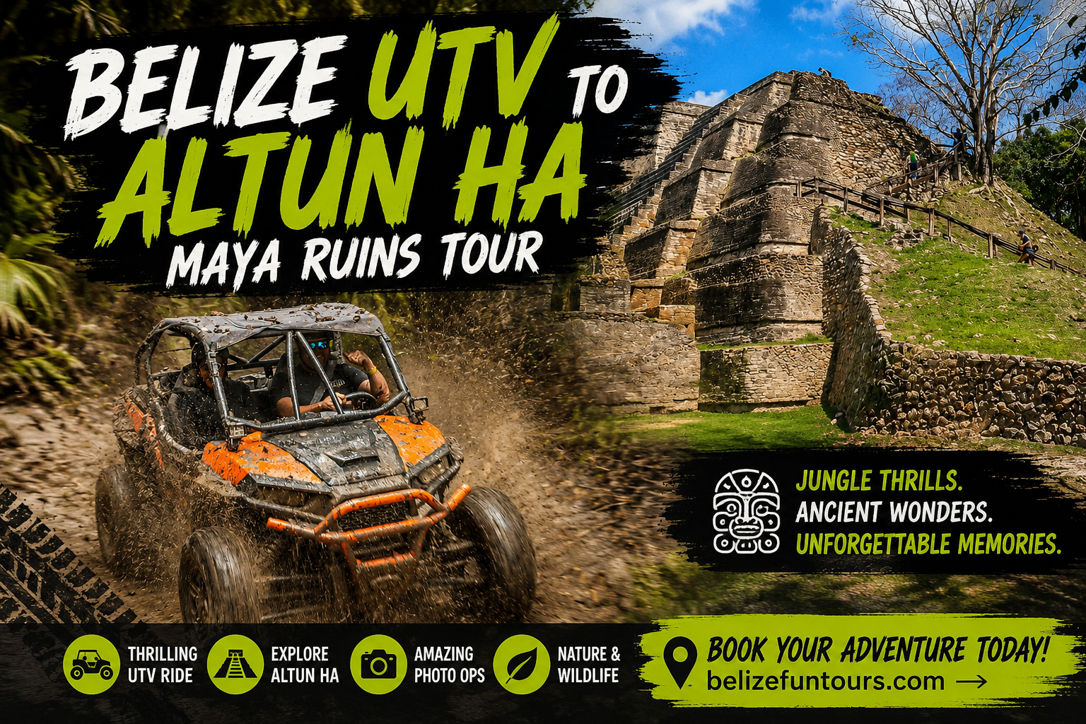 Belize UTV to Altun Ha Maya Ruins Tour