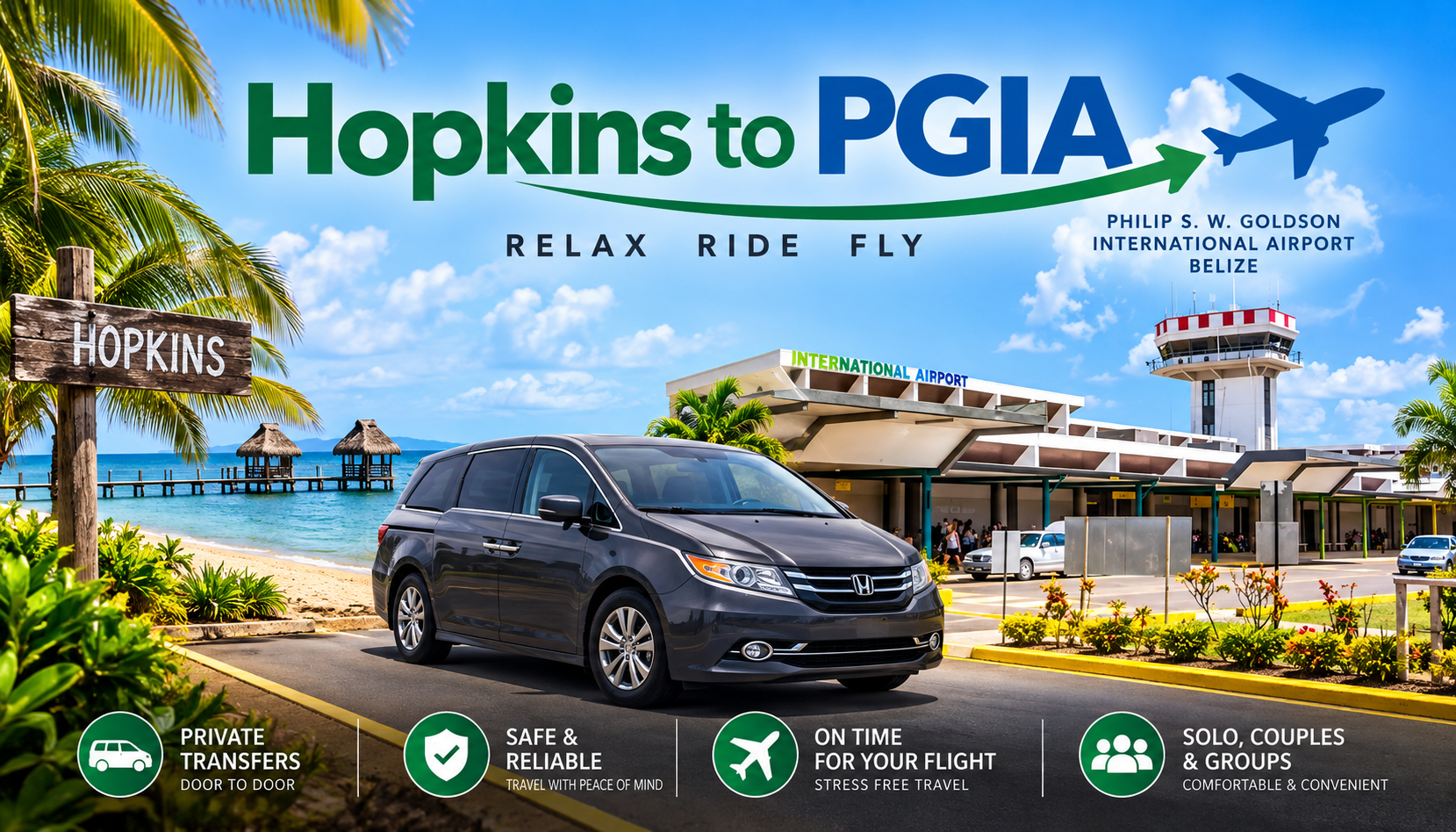 Hopkins to Belize Airport Private Shuttle